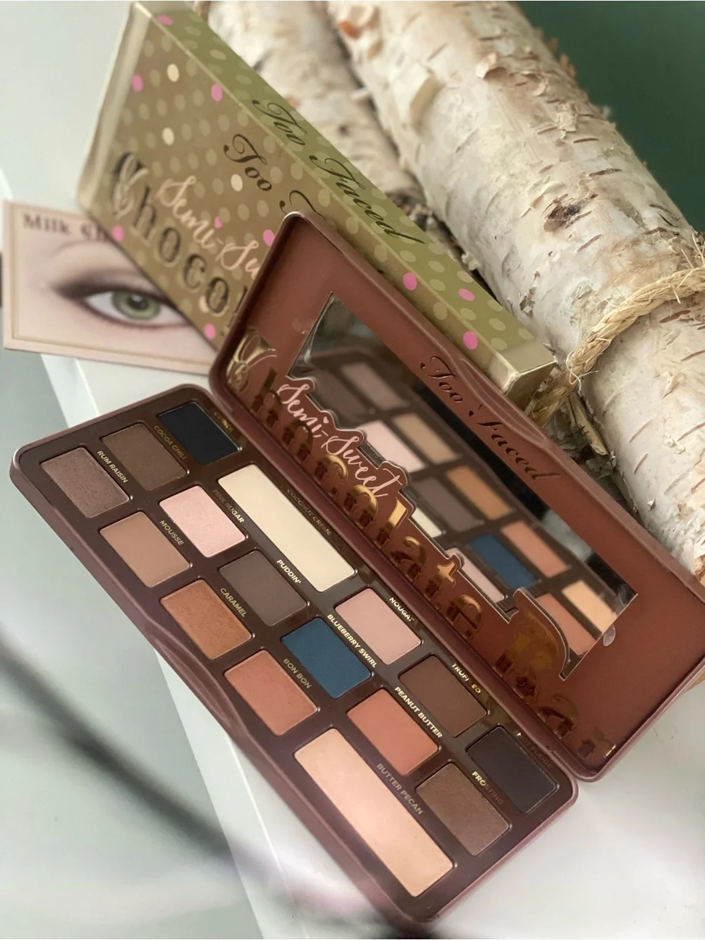 Too Faced Semi-Sweet Chocolate Eyeshadow Palette — Warm Browns & Copper Mix